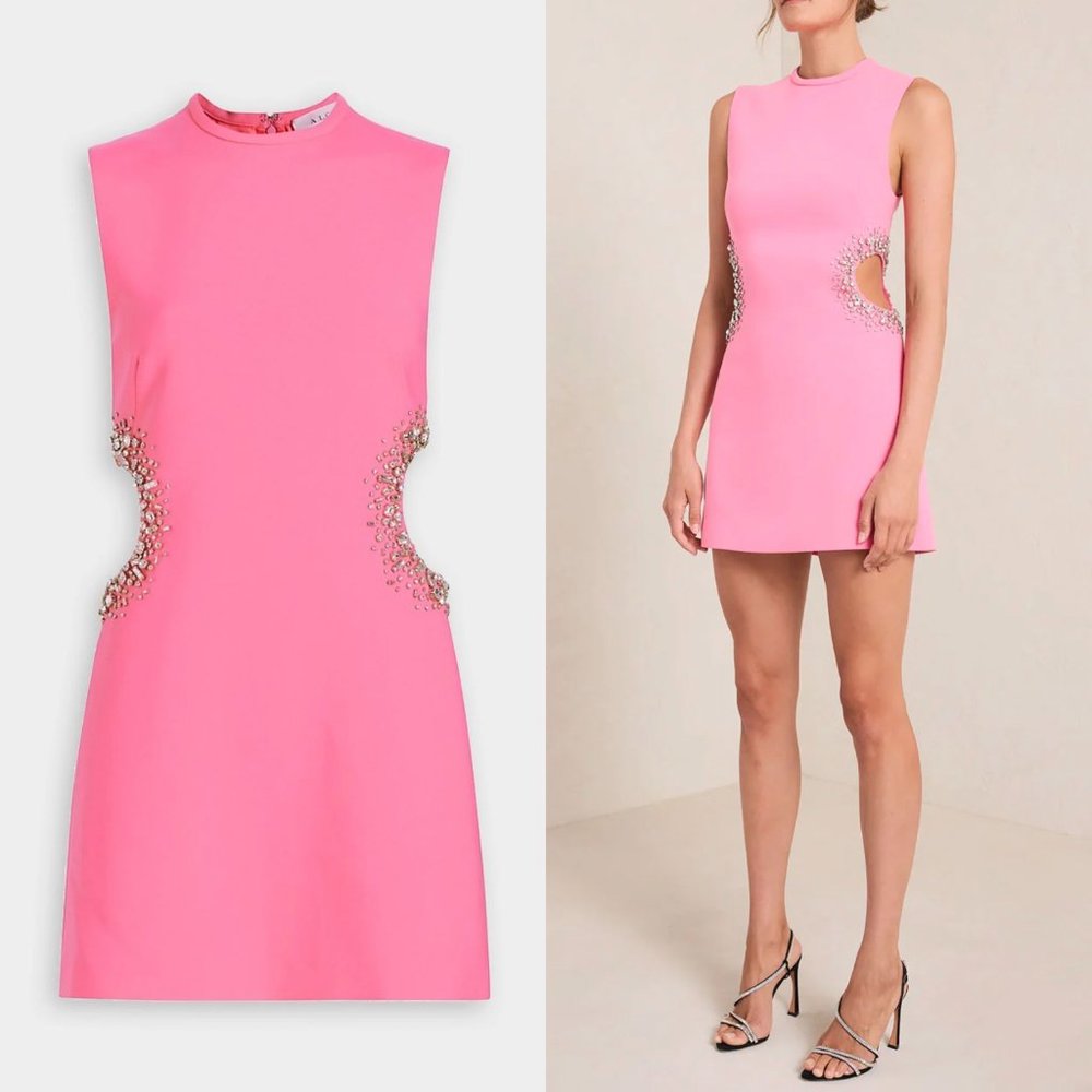 A.L.C skye crystal embellished side cutout mini dress